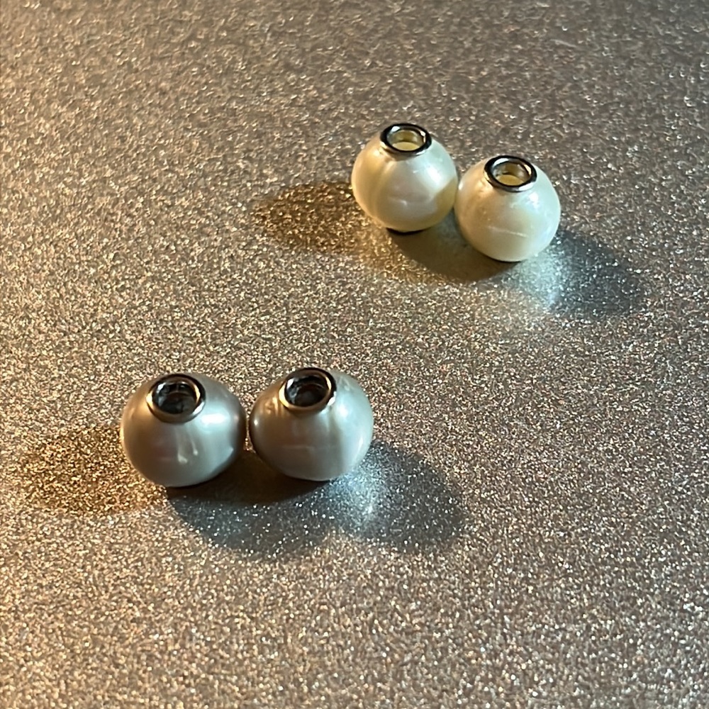 Sterling Silver Hoops With Interchangeable Colore… - image 3